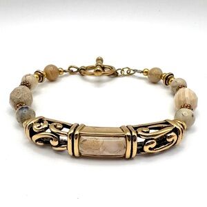 Studio Barse Natural African Opal & Golden Bronze Southwestern Toggle Bracelet